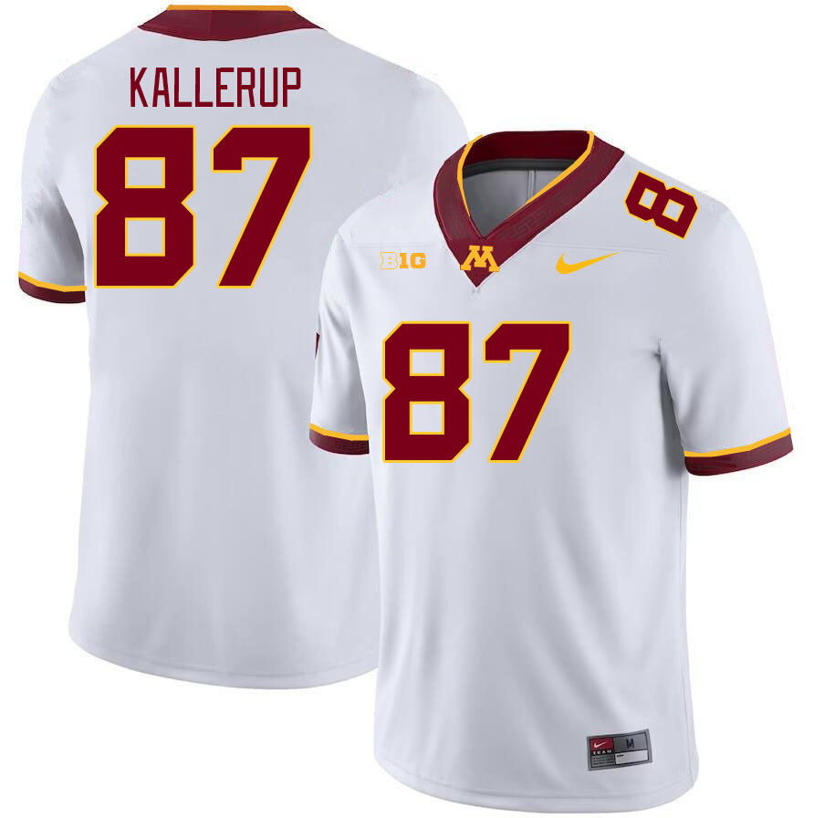 Men #87 Nick Kallerup Minnesota Golden Gophers College Football Jerseys Stitched-White - Click Image to Close